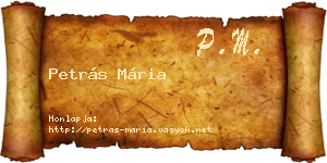 Petrás Mária névjegykártya